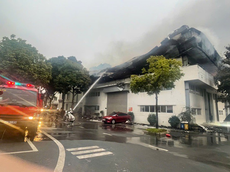 Vụ cháy không gây thiệt hại về người - Ảnh: Công An Hà Nội