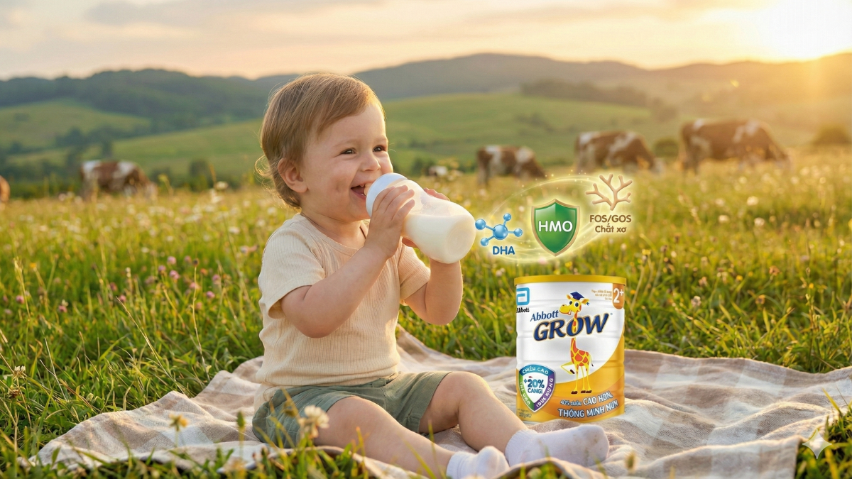Sữa bột bổ sung DHA, HMO, GOS cho trẻ đề kháng khoẻ, tiêu hoá tốt, phát triển trí não