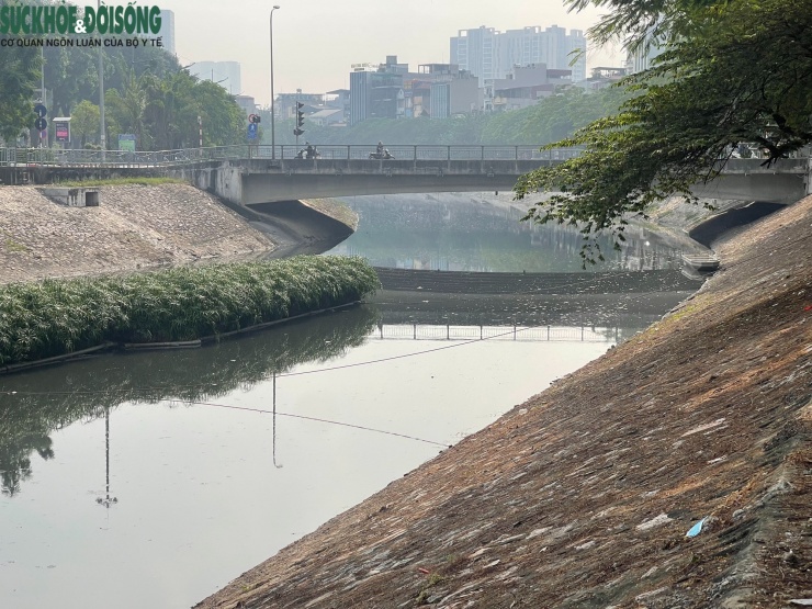 Trước đó, màu nước tại nhiều đoạn trong xanh, mùi hôi giảm đáng kể. Nhưng giờ lại quay về tình trạng cũ.