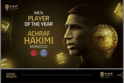 Tin mới nhất bóng đá tối 2/12: Hakimi nhận giải "Cầu thủ xuất sắc nhất châu Phi"