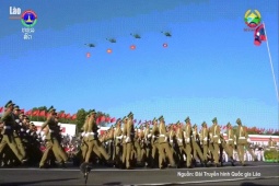 Video: Toàn cảnh lễ diễu binh, diễu hành kỷ niệm 50 năm Quốc khánh Lào