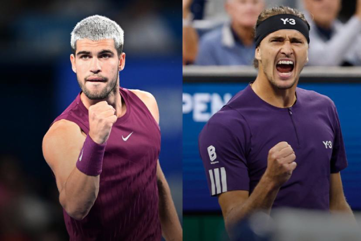 Alcaraz thậm chí còn không chơi nhiều giải như Zverev (bên phải)