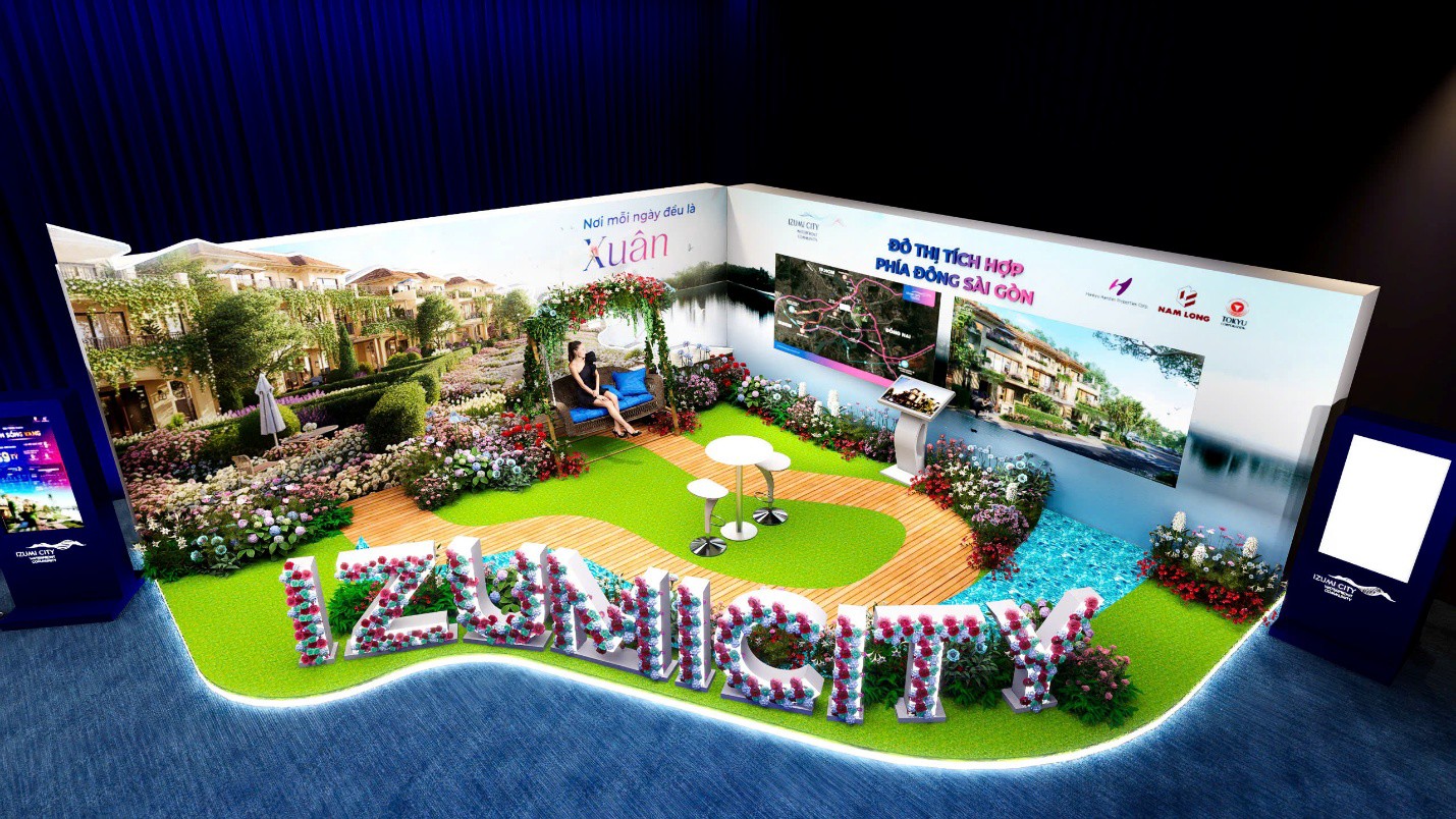 Không gian trải nghiệm Izumi City tại sự kiện Nam Long Journey 2025, tái hiện sinh động cấu trúc đô thị tích hợp.