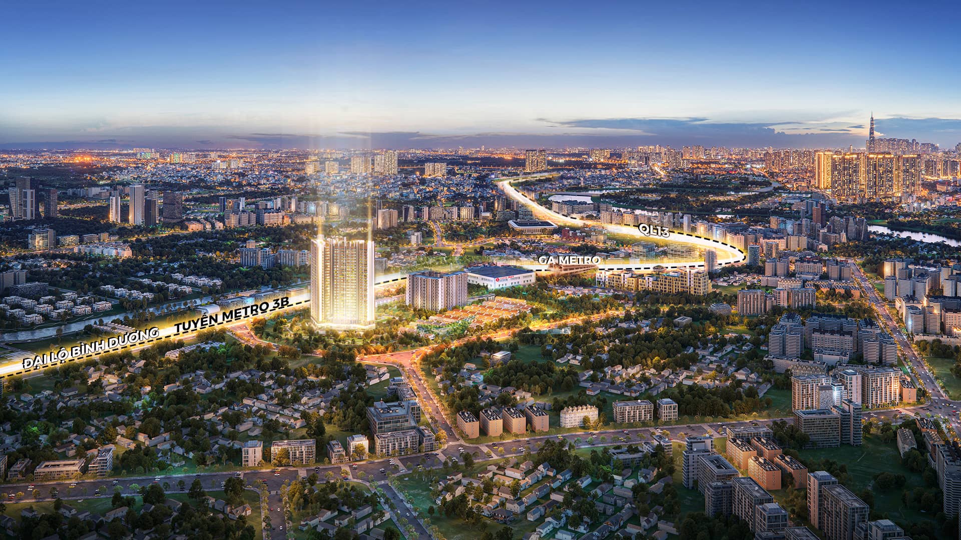 Setia Edenia nằm giữa miền xanh di sản lớn nhất dọc trục Quốc lộ 13, và nằm ngay trung tâm kết nối, thịnh vượng của Đông Bắc TP.HCM