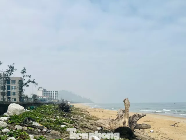 Bãi biển Thiên Cầm ngập rác