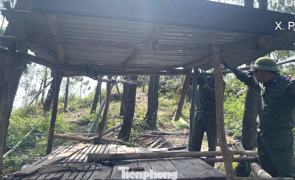 Các lán trại bẫy chim bị phá bỏ.