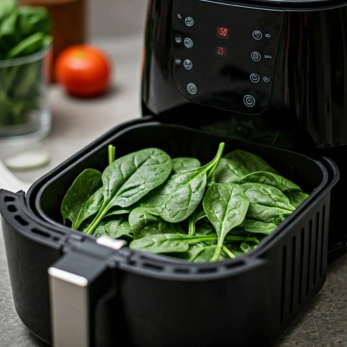 Rau lá mềm, rau chứa nhiều nước không thích hợp để chế biến bằng nồi chiên không dầu.