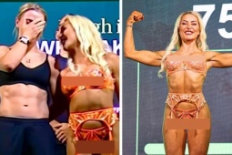 Nữ võ sĩ lộ "vòng 1" khi sắp thượng đài, vừa bẽ bàng vừa nhận thất bại