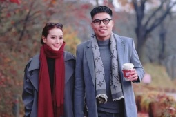 Huyền Trang 'Mù Tạt' - Đức Huy tình tứ ở Hàn Quốc