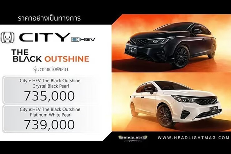 Giá bán tại thị trường Thái Lan của&nbsp;Honda City e:HEV Black Outshine