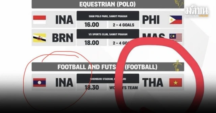 Hôm 2/12, BTC gắn sai Quốc kỳ Việt Nam vào vị trí của đội tuyển Thái Lan