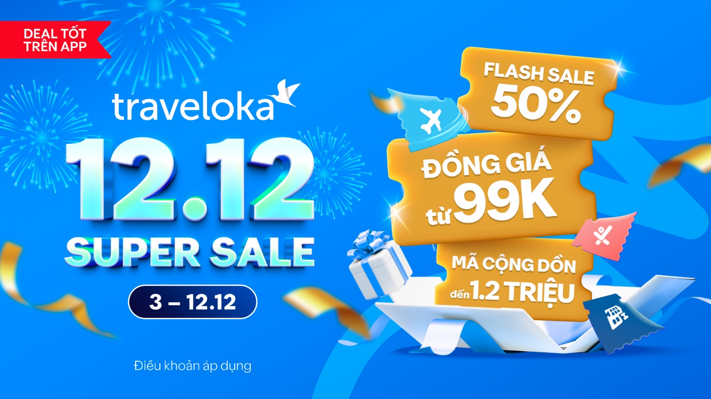 Chương trình ưu đãi lớn nhất năm của Traveloka từ 3/12 đến 12/12/2025.