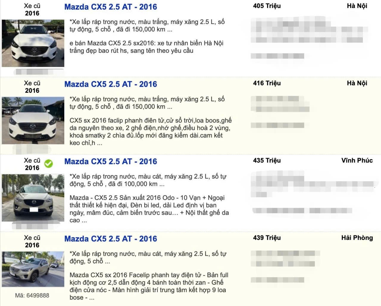 Một số tin rao bán Mazda CX-5 2.5 AT đời 2026.