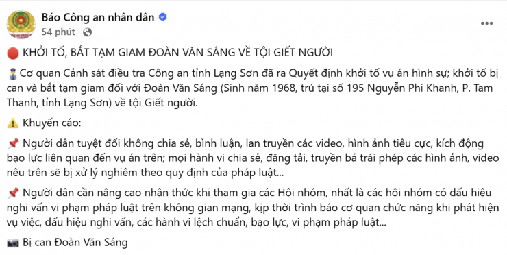 Khuyến cáo về việc chia sẻ những thông tin tiêu cực, kích động bạo lực.