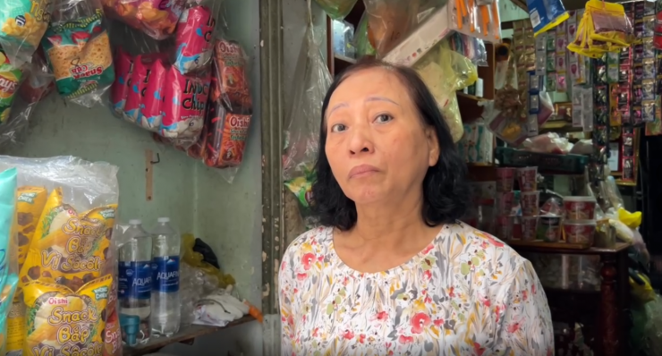 Bà Huệ kể lại sự việc vụ cháy.