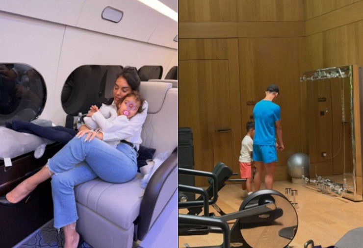 Dù đang trong kỳ nghỉ, Ronaldo vẫn tranh thủ vào phòng gym