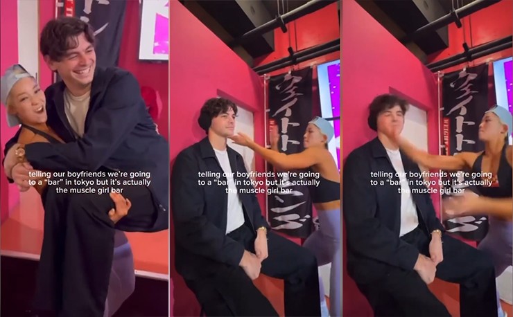 Nữ bartender bế và tát Taylor Fritz