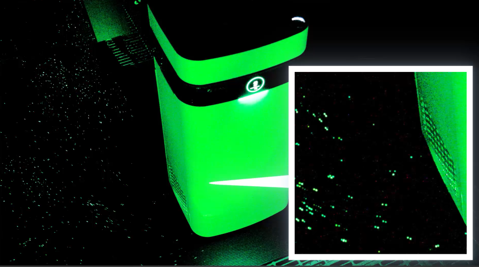 Bụi mịn trong không khí được ghi nhận bằng phương pháp tán xạ ánh sáng laser trong thí nghiệm của Airdog. (Ảnh minh họa)