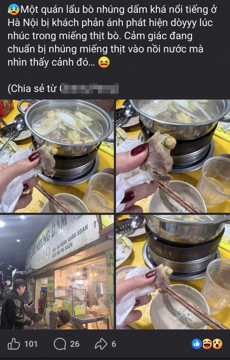 Thông tin được chia sẻ trên mạng xã hội.