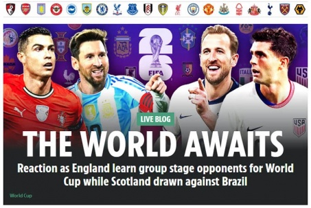 Bốc thăm chia bảng World Cup 2026: Báo Anh tái mặt, báo Tây Ban Nha lo đụng Argentina