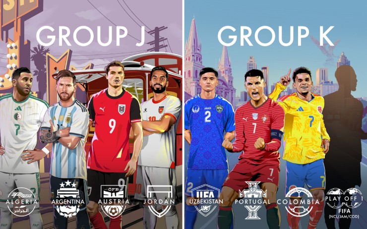 Argentina và Bồ Đào Nha đều rơi vào bảng đấu vừa sức ở World Cup 2026