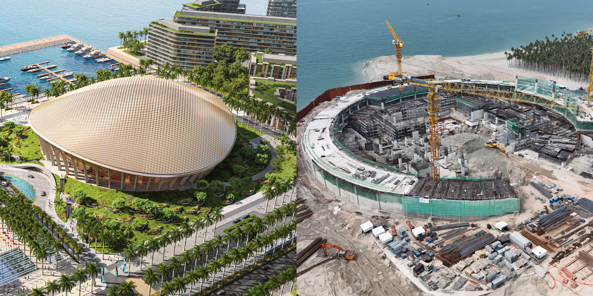 Nhà biểu diễn đa năng đang dần thành hình với tốc độ thi công choáng ngợp.