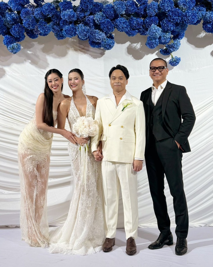 Vợ chồng Khánh Vân và dàn hoa hậu dự cưới Hương Ly - 1