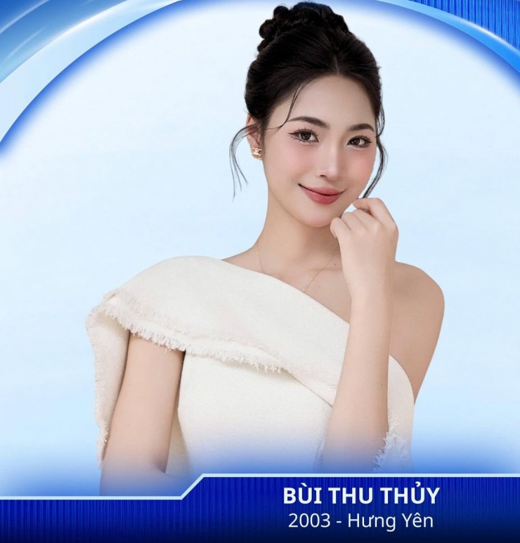 Bùi Thu Thủy (SN 2003) đến từ Hưng Yên (Thái Bình cũ) là một trong 50 thí sinh Miss World Vietnam 2025.
