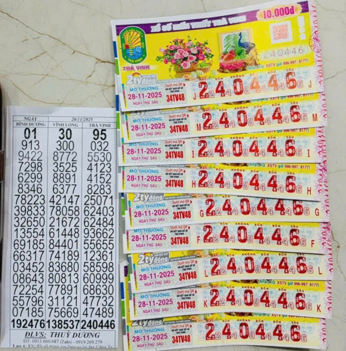 9 tờ vé số độc đắc