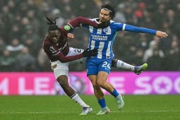 Trực tiếp bóng đá Brighton - West Ham: Bowen suýt có thời cơ sút (Ngoại hạng Anh)