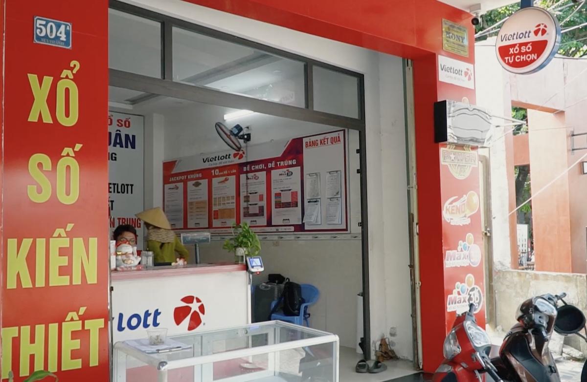 Điểm bán vé số Vietlott của ông Nguyễn Sỹ Thị.