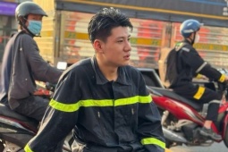 Clip thót tim chiến sĩ cảnh sát PCCC TP.HCM lao vào mũi xe container cứu học sinh