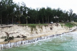 Cận cảnh bờ biển bị sóng dữ xé toạc, đe dọa 'nuốt' hàng loạt công trình