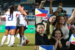 Dàn  chân dài  Philippines ăn mừng như vô địch khi bất ngờ thắng tuyển nữ VN