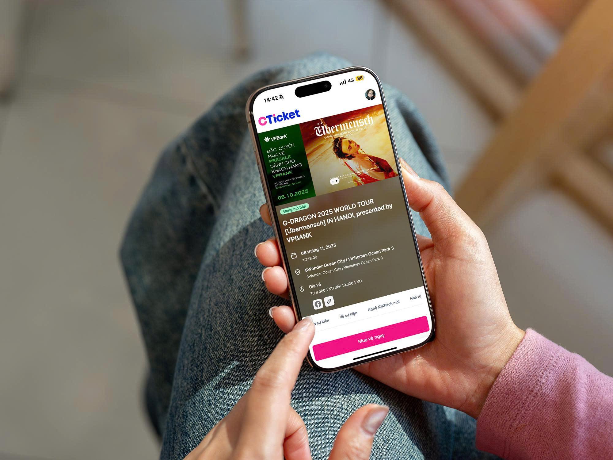 CTicket là đơn vị bán vé cho hai sự kiện huyền thoại của G-DRAGON tại Việt Nam