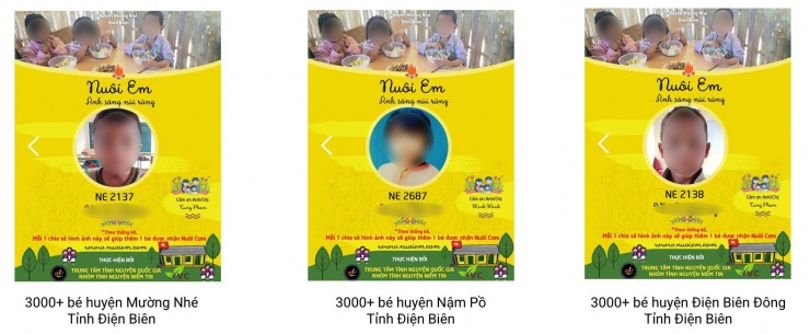 Thông tin trên Website www.nuoiem.com cho thấy, hàng nghìn trẻ em vùng cao đã được dự án "Nuôi em" hỗ trợ. Ảnh chụp màn hình