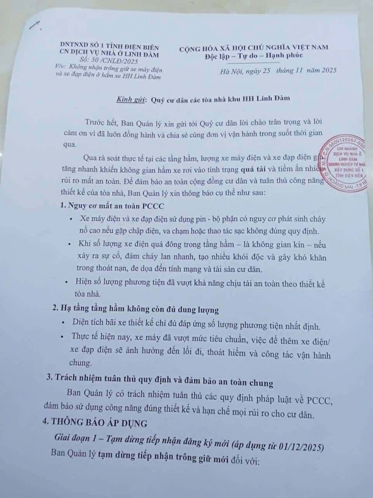 Chung cư 'cấm cửa' xe điện: Nỗi lo có thật từ phía các đơn vị vận hành toà nhà - 1