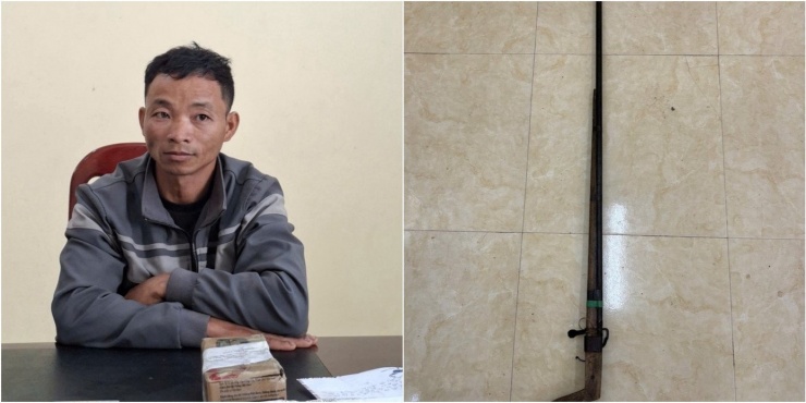 Đối tượng Sùng A Vảng cùng tang vật.