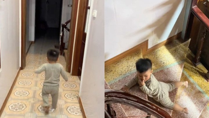 Clip em bé trượt cầu thang gây tranh cãi, thu hút 8 triệu lượt xem trên TikTok - 1