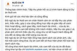 Dự án  " Nuôi em "  lên tiếng: Tiền nhà hảo tâm ủng hộ có gửi tiết kiệm lấy lãi, chưa công bố con số