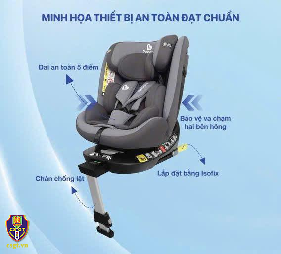 Mô tả thiết bị an toàn cho trẻ em trên xe ô tô đạt chuẩn. Ảnh: Cục CSGT.