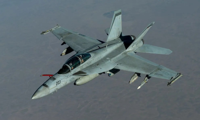 Tiêm kích F/A-18F làm nhiệm vụ tại Trung Đông hồi năm 2020. Ảnh: USAF