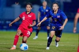 Video bóng đá ĐT nữ Thái Lan - Singapore:  " Không chiến "  hoàn hảo, ghi danh bán kết (SEA Games)