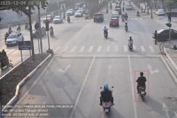 Hàng trăm xe máy bị phạt nguội chỉ trong ngày 09/12 tại 1 nút giao ở Hà Nội
