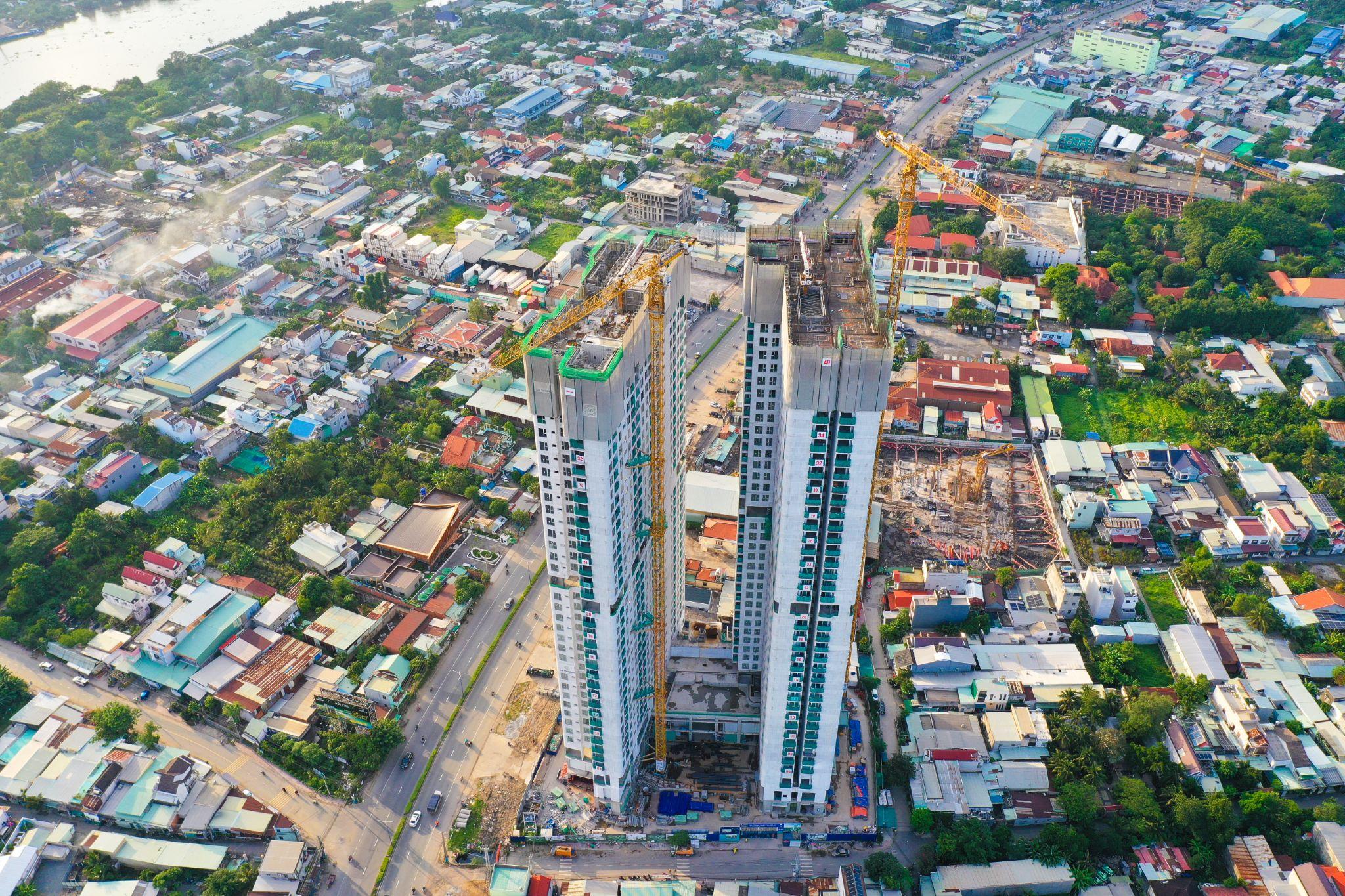 The Emerald 68 đã được Coteccons xây 39/39 tầng, chuẩn bị cất nóc trong tháng 12/2025. (ảnh: Quốc Dũng)