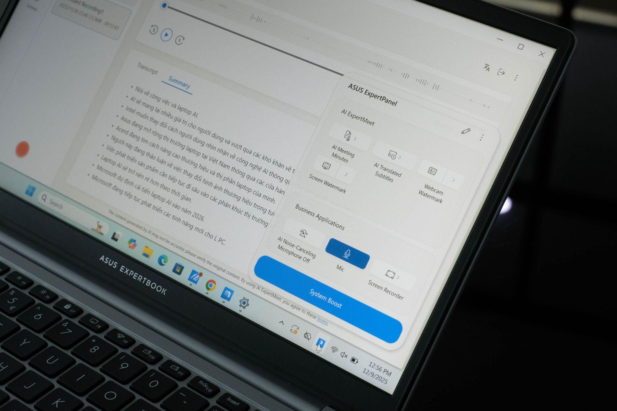 Loạt công cụ ASUS AI ExpertMeet hỗ trợ việc họp.