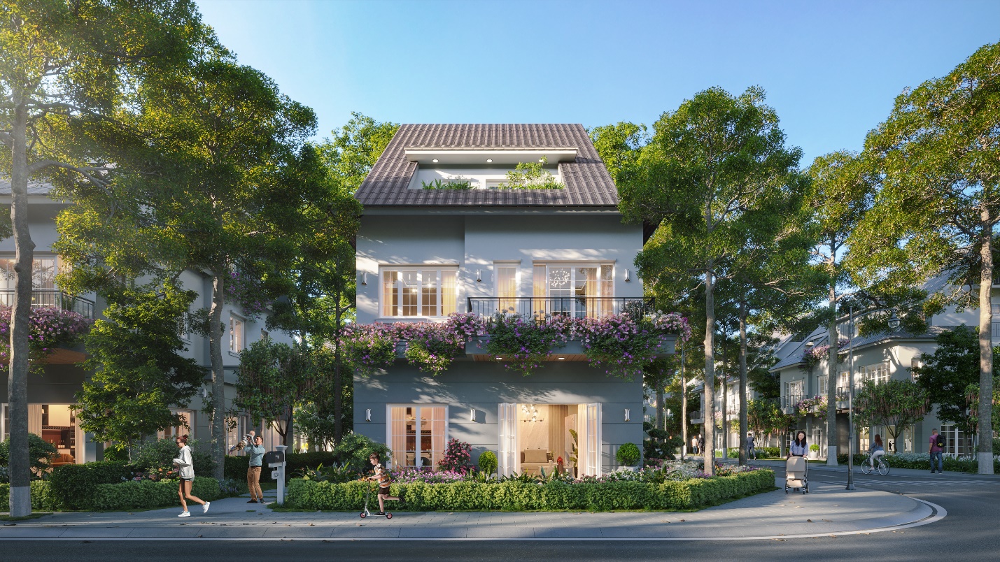 Phối cảnh mẫu biệt thự đơn lập công viên tại Central Island