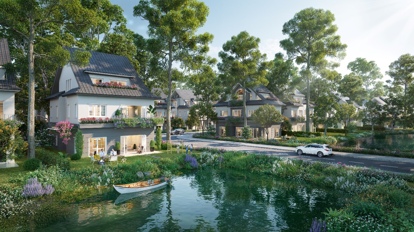 Central Island với cảnh quan cây xanh, mặt nước vượt trội