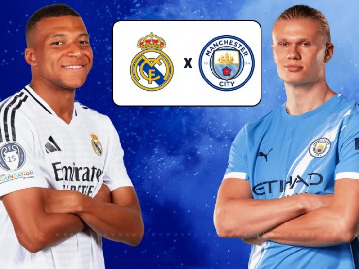 레알 마드리드와 맨시티 선수들이 맞대결을 준비하는 모습