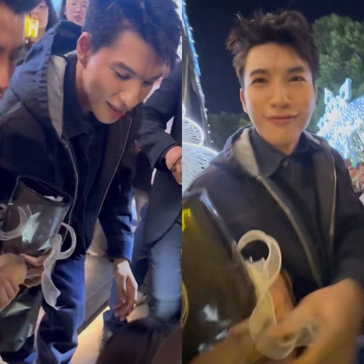 Phản ứng của HIEUTHUHAI khi thấy fan ngã.